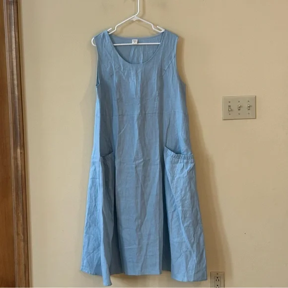 Lintico Giana Linen Swing Beach Tank Dress - Picture 2 of 5